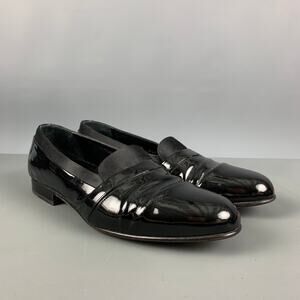 MEZLAN Size 8.5 Black Patent Leather Tuxedo Loafers